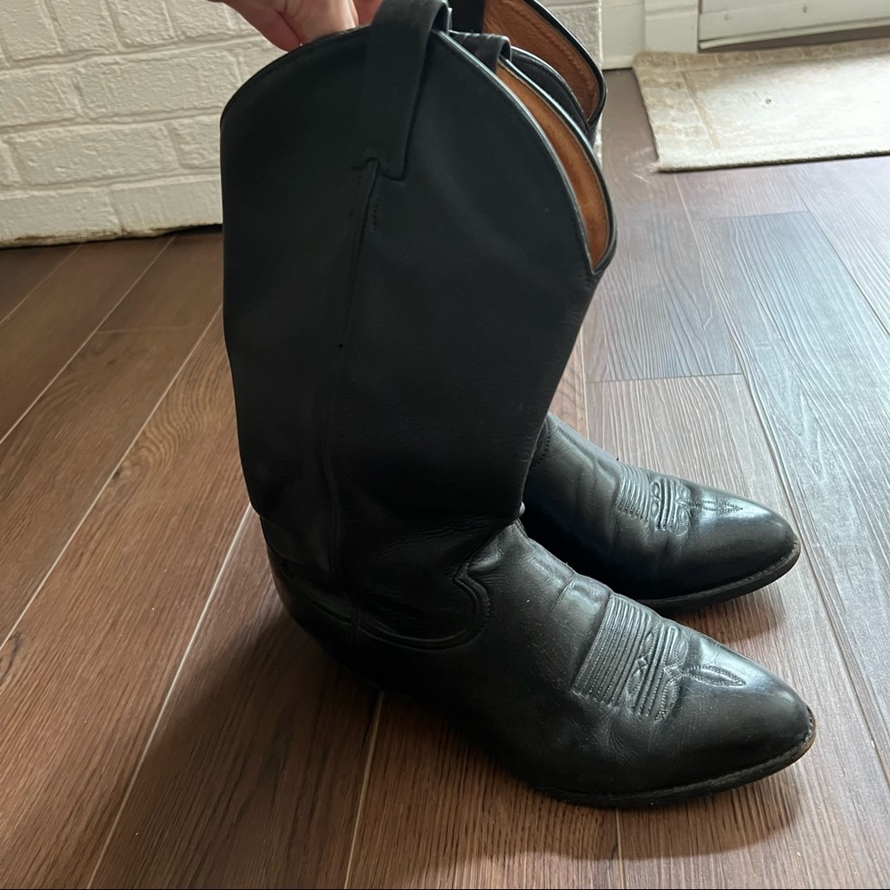 Vintage Tony Lama black cowboy boots